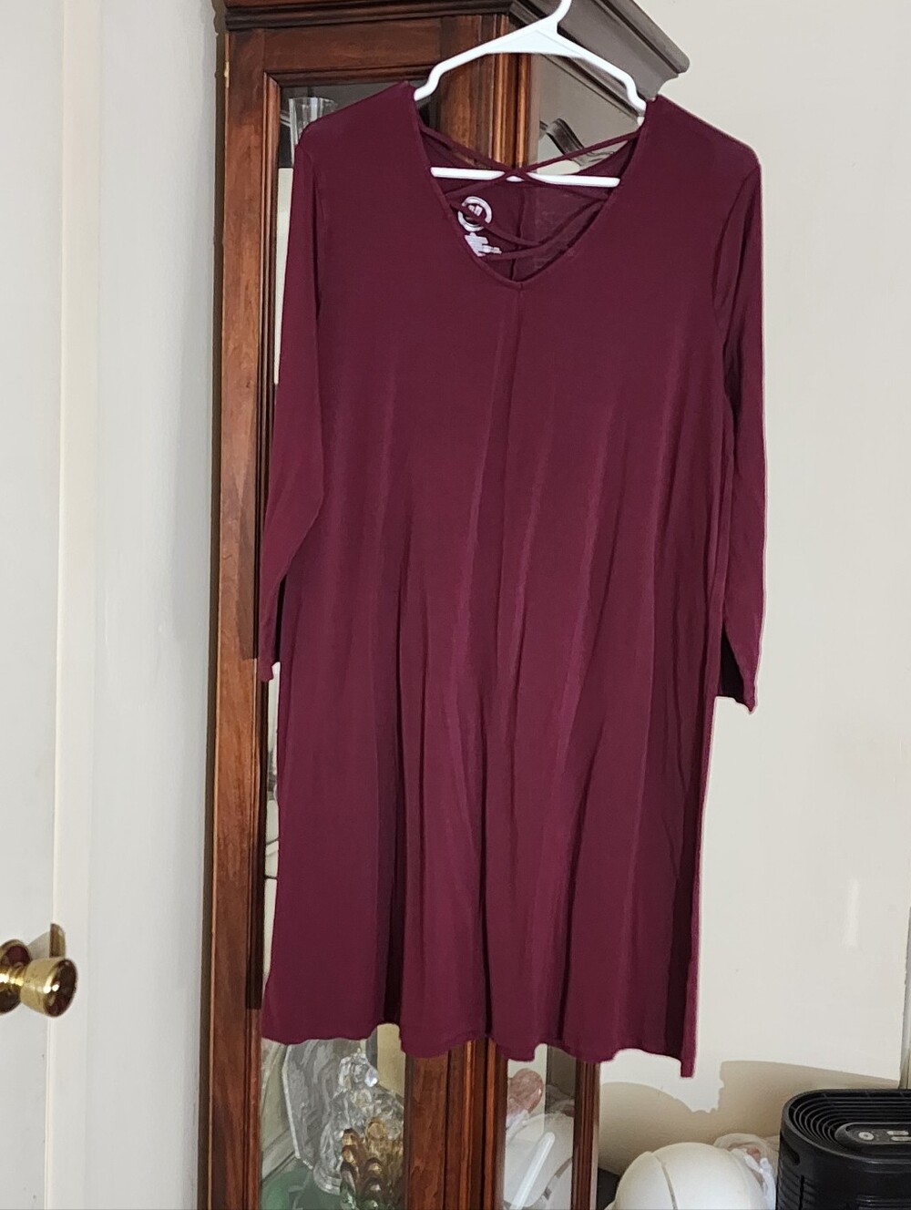 Maurices Women’s V‑Neck Swing Tunic in Wine